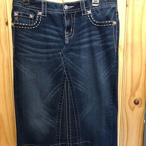 Miss Me denim skirt made from jeans.